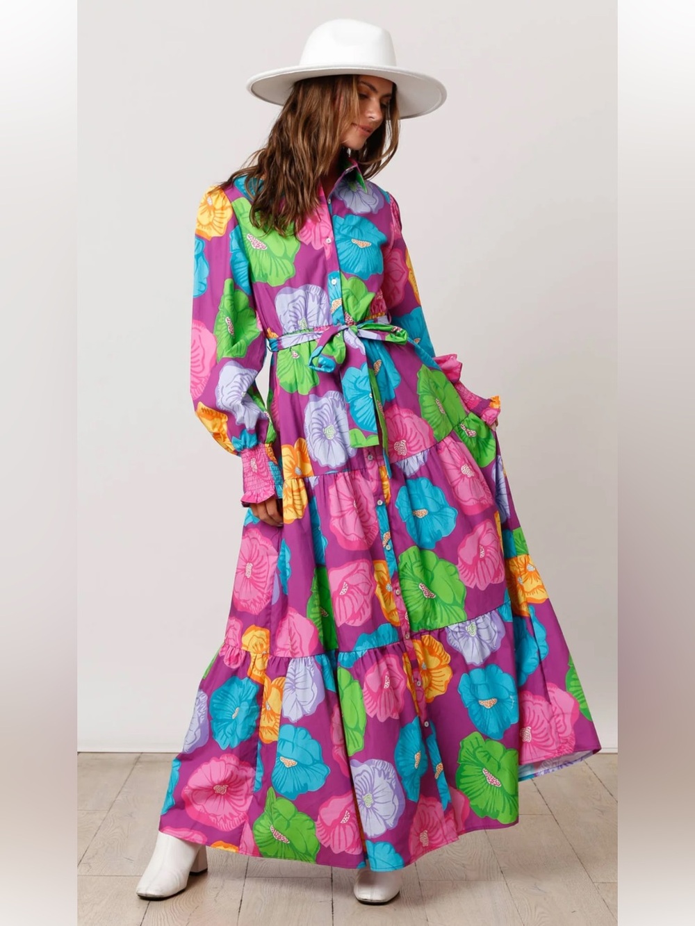 Field Of Poppies Multicolored Maxi Dress - Picture 14 of 14